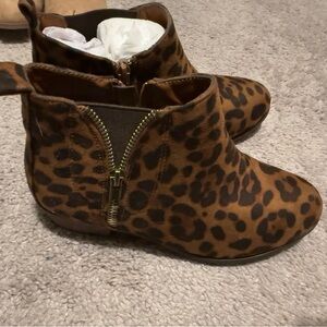 Leopard Print Ankle Boots